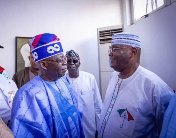 Tinubu and Atiku exchange pleasantries