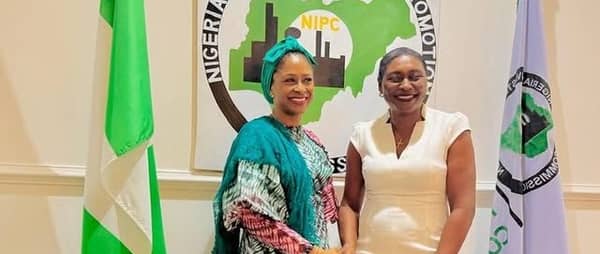 Executive Secretary/CEO of the Nigeria Investment Promotion Commission (NIPC), Aisha Rimi, with the President of the Healthcare Federation of Nigeria (HFN), Njide Ndili.