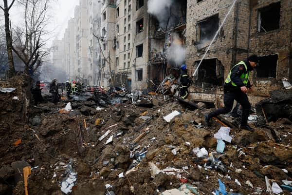 Aftermath of a Russian missile attack in Kyiv