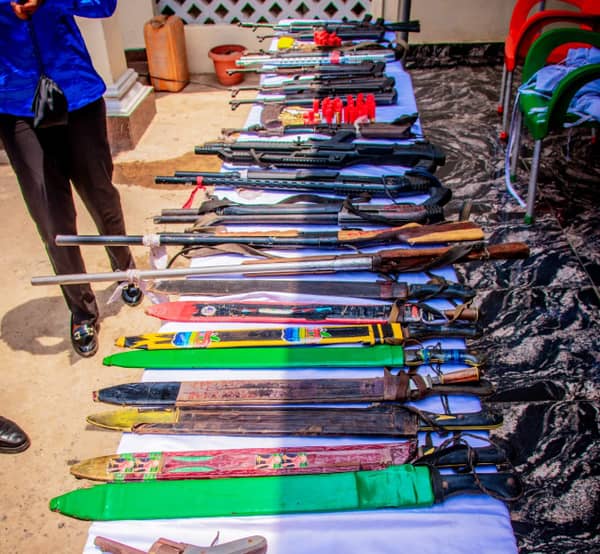 Items recovered by police from criminals