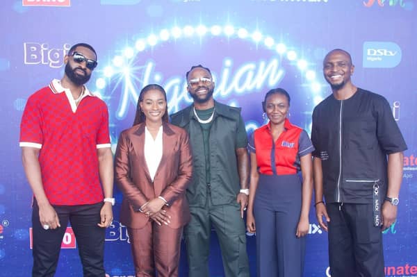 CAPTION::: Nigerian Idol Season 10 judge Ric Hassani (left); Executive Head of Content and Channels, West Africa MultiChoice, Dr. Busola Tejumola; Nigerian Idol Season 10 judge Iyanya; Brand Manager, Bigi, Biola Aransiola; and host of Nigerian Idol Season 10, IK Osakioduwa, at the Nigerian Idol Season 10 press conference on Thursday, March 20, 2025.