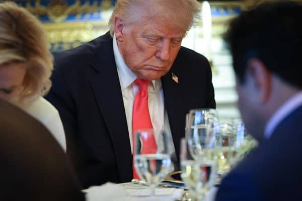 President Trump Attends Easter Prayer Service And Dinner At White House