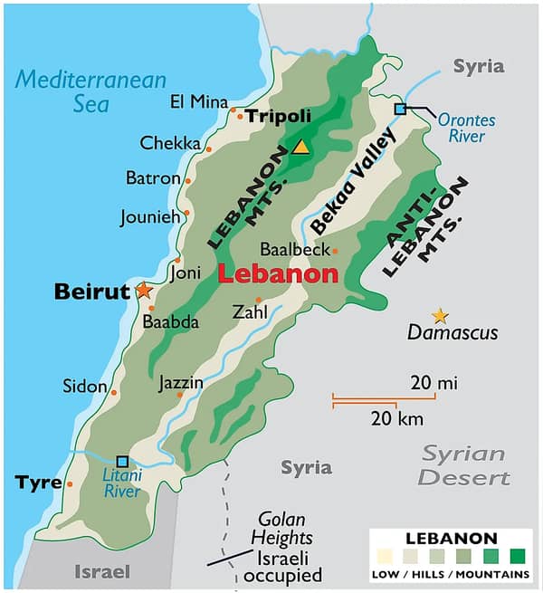 Lebanon map