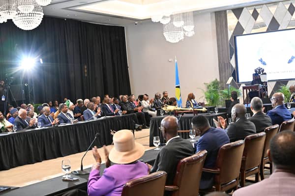 President Bola Tinubu addressing a special joint sitting of the Senate and House of Assembly of Saint Lucia at Sandals Grande, Gros Islet. Monday, June 30, 2025.3