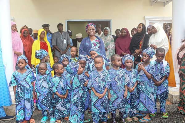 Rescued trafficked children