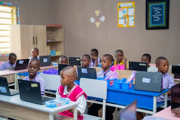 Pupils with chromebooks