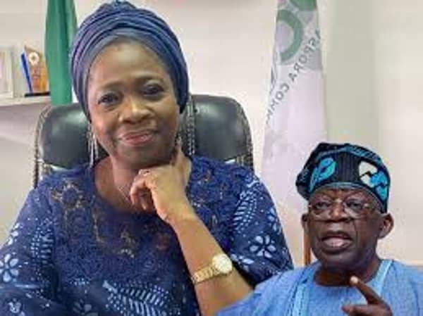 President Bola Tinubu and Chairman/Chief Executive Officer of Nigerians in Diaspora Commission (NiDCOM), Hon. Abike Dabiri-Erewa,.