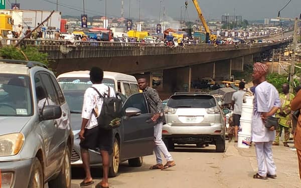 Scene of the accident at Kara Bridge yesterday