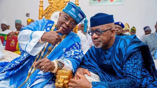 Alake and Paramount Ruler of Egbaland, Ọba Adedotun Aremu Gbadebo and Ogun State Governor, Dapo Abiodun
