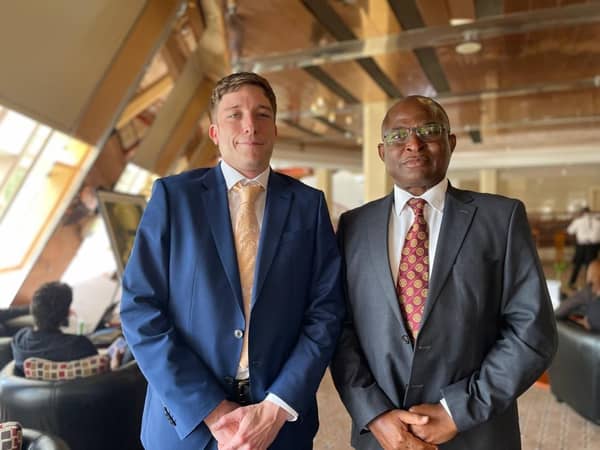 CEO of CNSEC, Dan Moriarty (left), Director, Stakeholders Engagement and Communications, CNSEC Ndudi Osakwe.