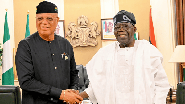President Bola Tinubu and Governor Umo Eno of Akwa Ibom State