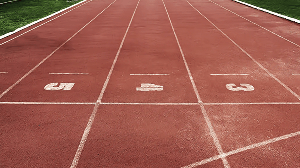 Running tracks at a stadium
