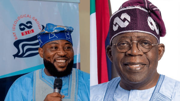 Composite image of Bamidele Atoyebi and President Bola Tinubu