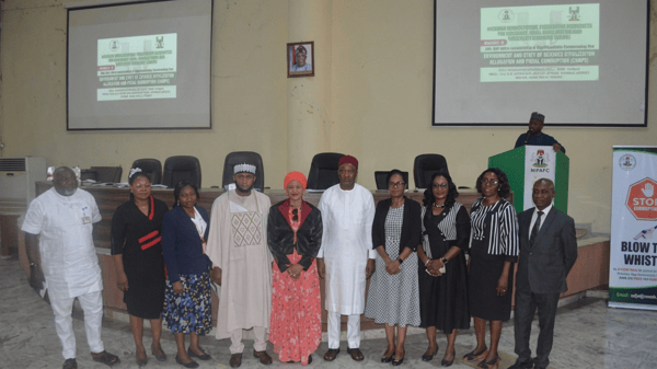 Participants at one day sensitisation programme, organised by the Anti Corruption and Transparency Unit (ACTU) of the Commission in conjunction with the Independent Corrupt Practices and Other Related Offences Commission (ICPC)