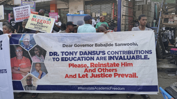 Protesters stormed the Lagos House Assembly