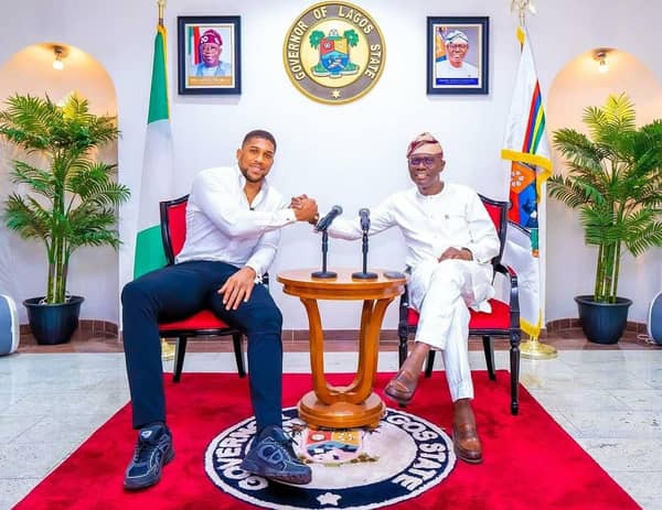 Anthony Joshua and Gov. Sanwoolu