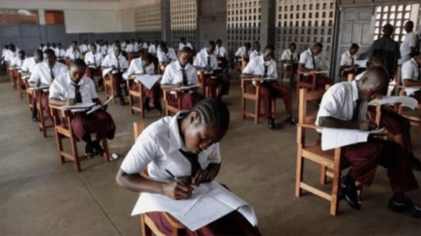 Unity schools Students sitting for exams