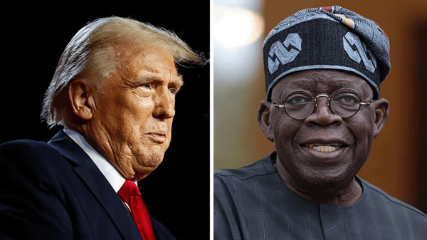 Composite picture of US President Donald Trump and Nigeria’s Bola Tinubu