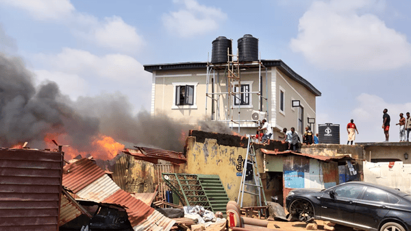 Fire at Lagos’ Abule Egba pipeline corridor sparks panic, blaze contained