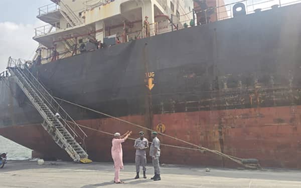 The arrested Brazilian vessel at Apapa port