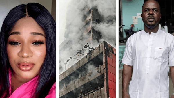 Mrs Obum, the burnt building and late husband