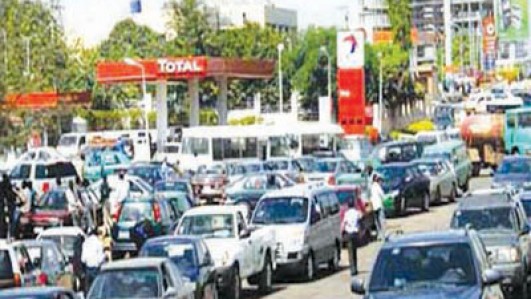 Fuel scarcity long queue