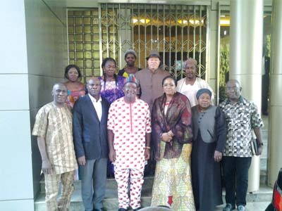 Governor, Benue State, Samuel Ortom (third left); DG of NIHOTOUR, Balogun (third right) and other officials… during the MoU signing ceremony in Abuja