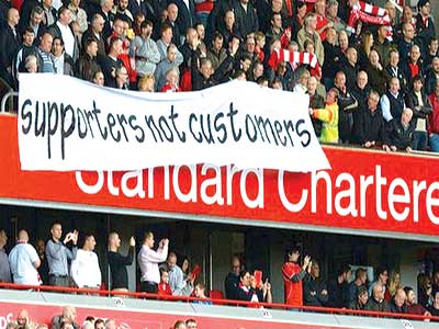 Liverpool fans not happy with the increment in ticket prize