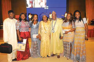 Iyortyer and family during her inauguration as NIQS President