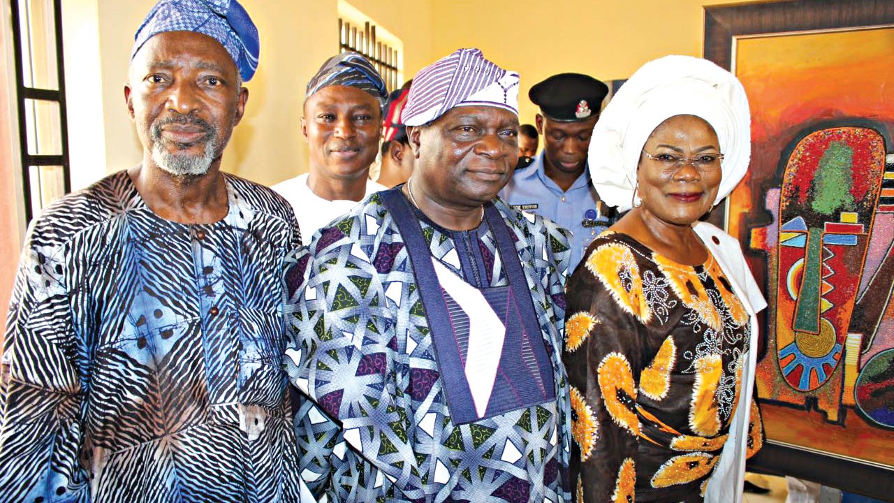 Chief Muraina Oyelami (left); Prince Olagunsoye Oyinlola; and Deputy Governor, Mrs. Titilayo Tomori