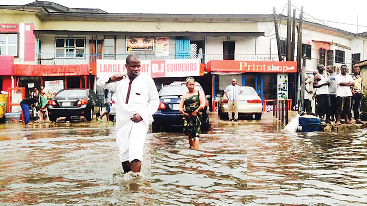 Flooded Obafemi Awolowo Way, Ikeja...yesterday