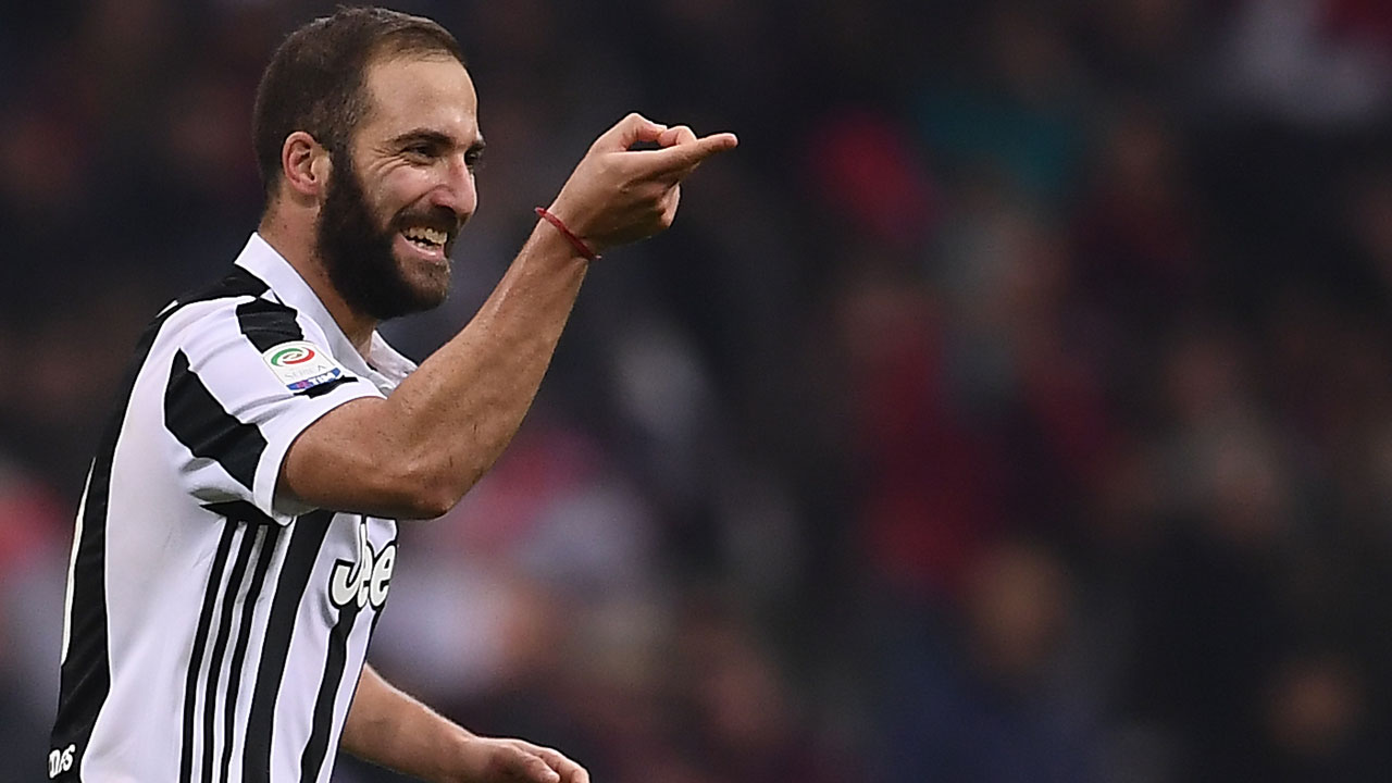 Higuain breaks 100-goal barrier as Juventus bury Milan