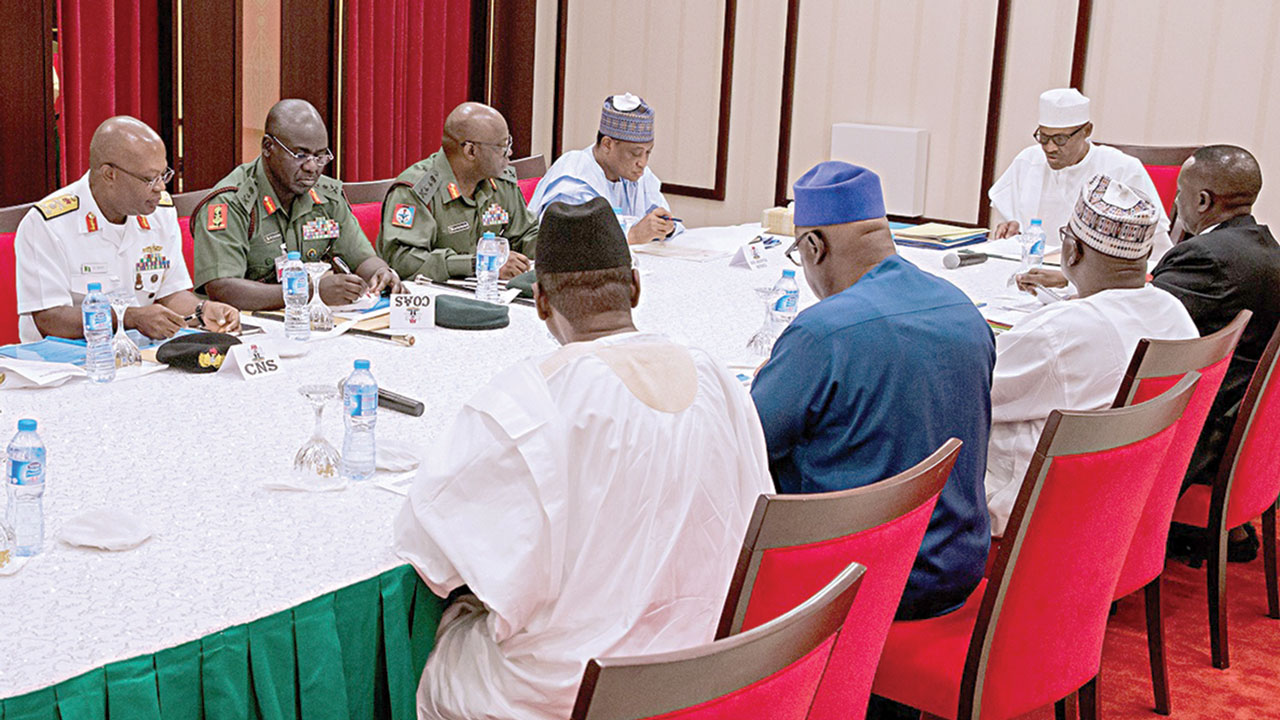 Image result for Security chiefs ask for more equipment in meeting with Buhari