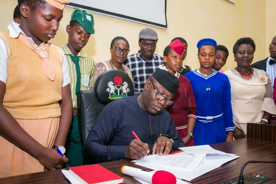 Ekiti state governor Kayode Fayemi signing executive order for free education in Ekiti Fayemi signs executive order for free education in Ekiti — Nigeria — The Guardian Nigeria Newspaper – Nigeria and World News
