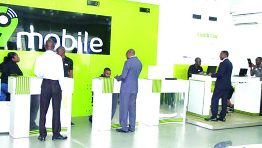 Inside one of 9Mobile’s Experience Centres in Lagos.