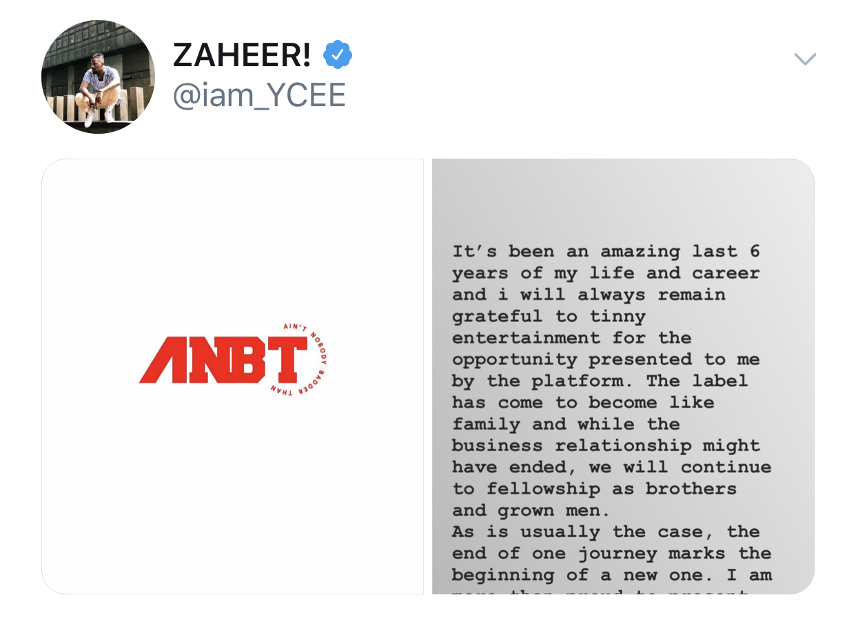 YCee Announcement Tweet