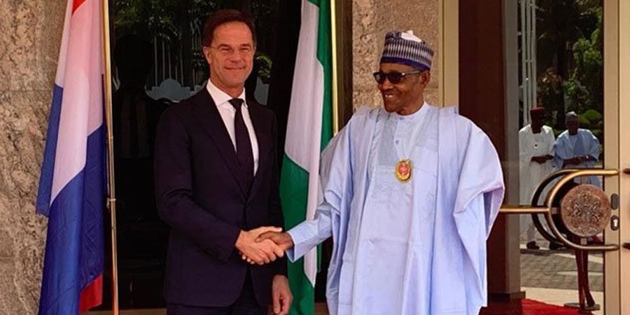 Image result for President Muhammadu Buhari and the Prime Minister of The Netherland, Mark Rutte,