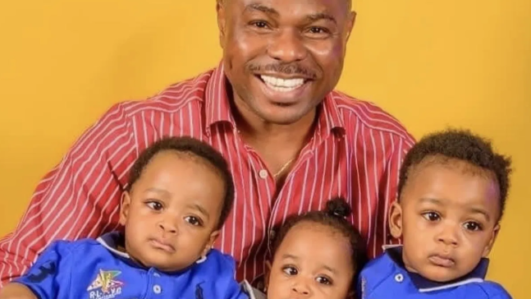 Yinka Ayefele and the triplets