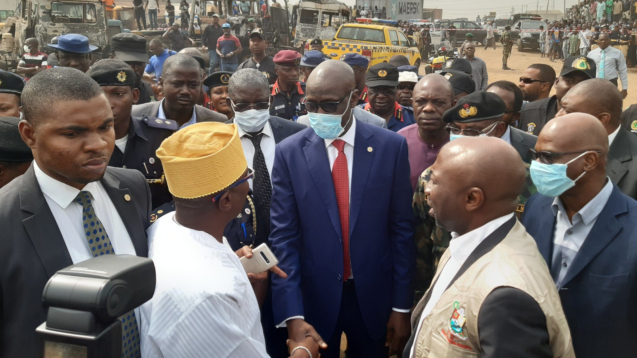 NNPC boss Kyari visits Abule-Egba pipeline explosion scene | The ...