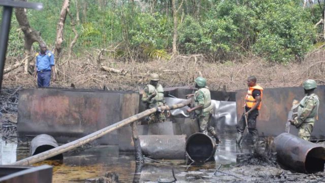 Military Captures Illegal Refinery Operators In Niger Delta Creeks