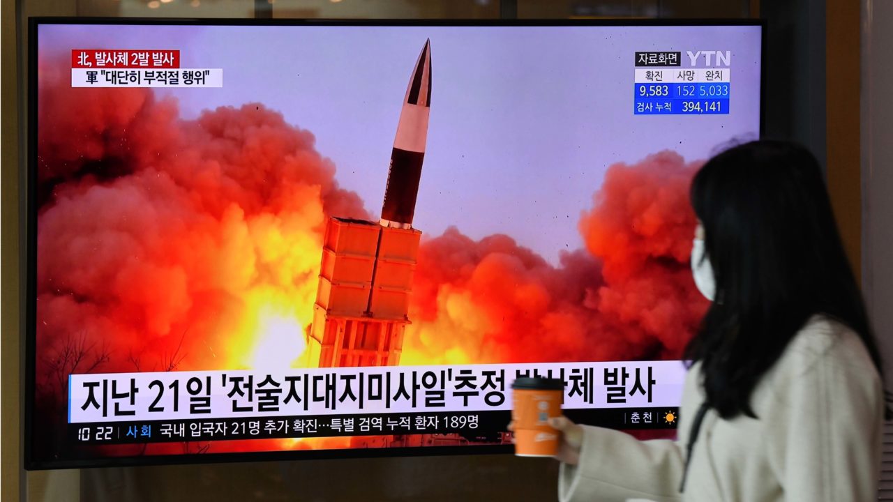  North Korea fires two short-range ‘ballistic missiles’ into sea