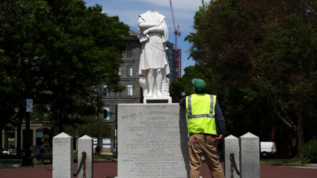 Christopher Columbus statue beheaded in Boston