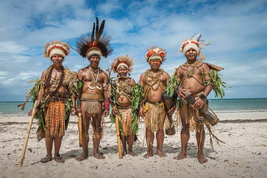 The Melanesian Dark Skinned People With Blonde Hair Region Of Oceania 