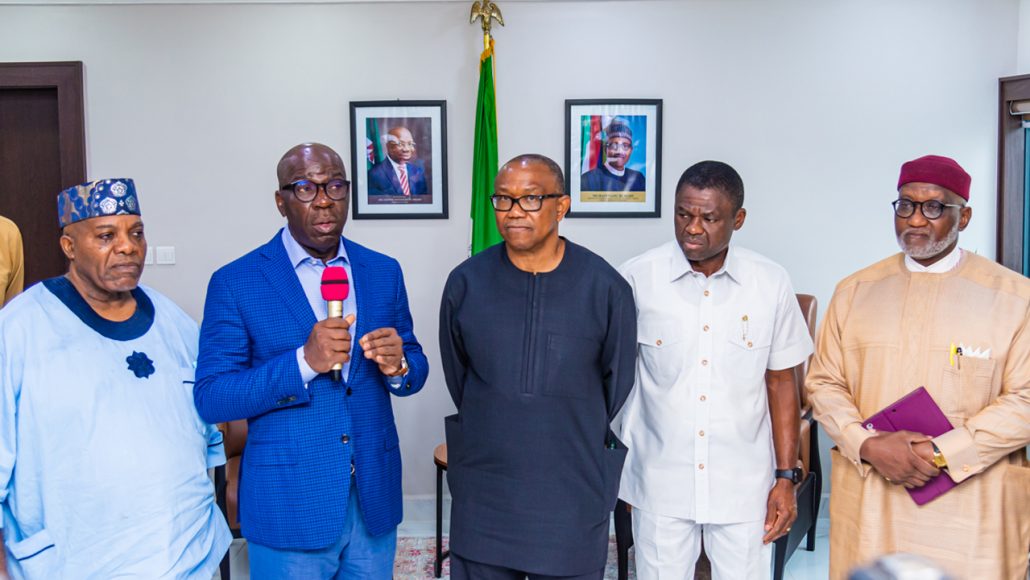 Obaseki receives Peter Obi, says PDP must embrace equity, fairness ...