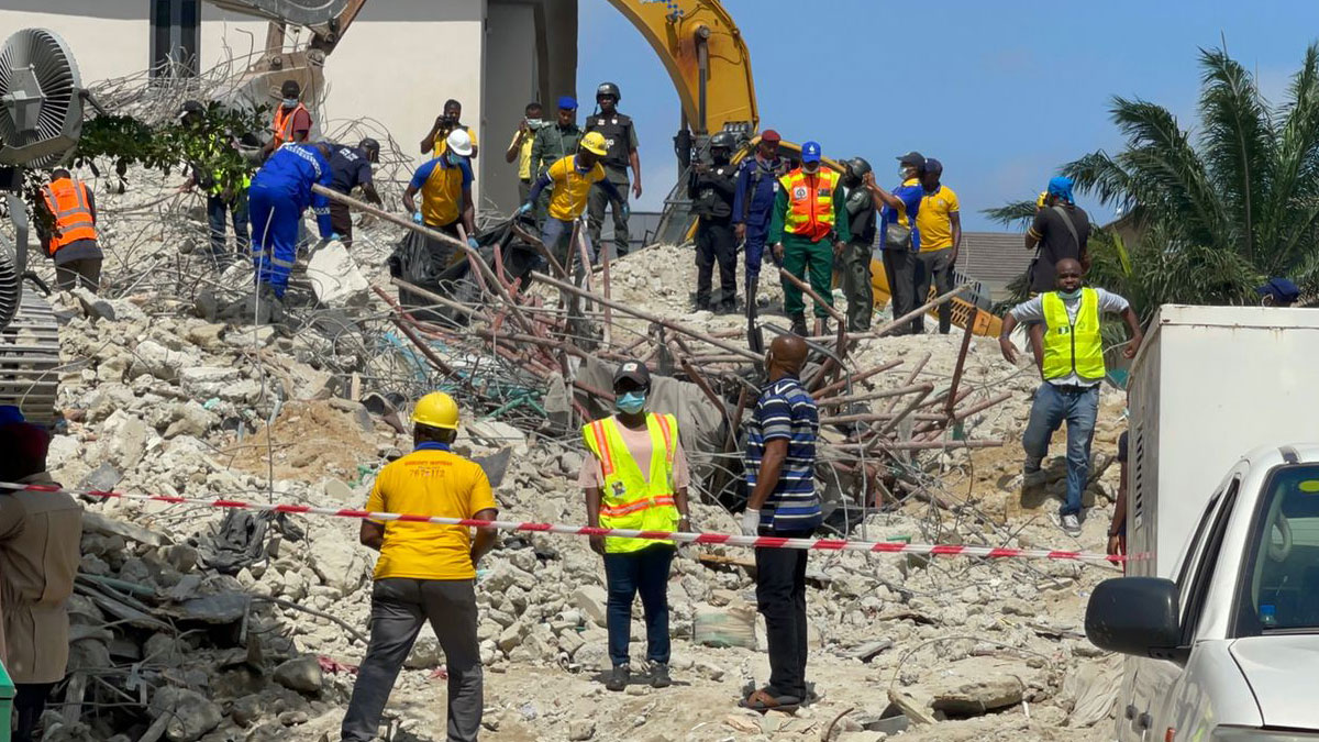 Rescuers Recover Four More Bodies In Lagos Collapsed Building | The ...