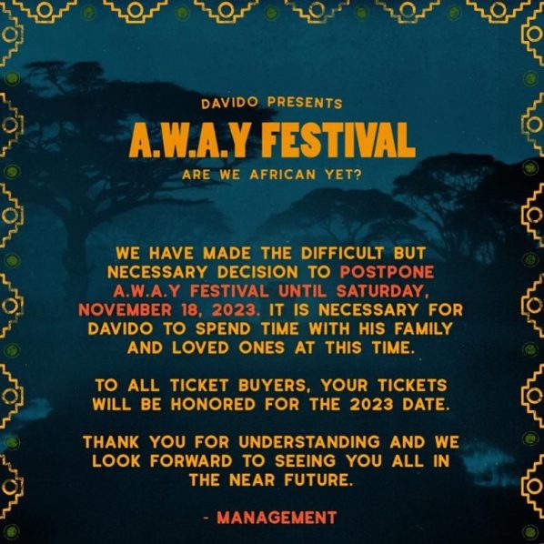 Davido Postpones "Are We African Yet Festival" The Guardian Nigeria