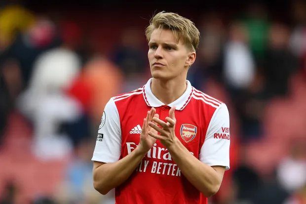 Arsenal manager Mikel Arteta with Martin Odegaard during a training News  Photo - Getty Images