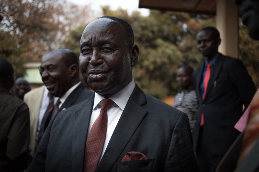 (FILES) Former Central African Republic President Francois Bozize arrives prior his first press conference since his return at the Kwa Na Kwa headquarters in Bangui, Central African Republic (CAR), on January, 27, 2020. - A UN-backed court announced on April 30, 2024 it has issued an arrest warrant for Central African Republic's former president Francois Bozize over possible crimes against humanity committed by imprisoned soldiers between 2009 and 2013.
Bozize who seized power in the Central African Republic in 2003 in a coup before being overthrown 10 years later by rebels and now heads the country's main rebellion, has been in exile in Guinea-Bissau since March 2023. (Photo by FLORENT VERGNES / AFP)