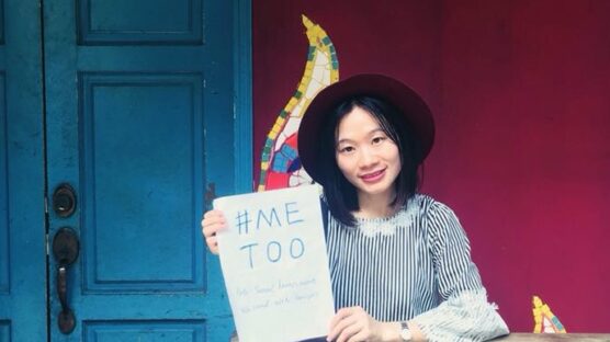 Huang took a series of photos of herself with the hashtag #Metoo and posted them on social media. Photo: Sophia Huang.