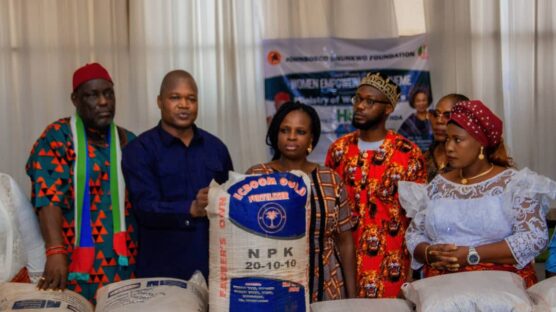 Johnbosco Onunkwo Foundation supports Anambra's food production by distributing 1,000 bags of fertiliser and 600 sewing machines to women and youth farmers.